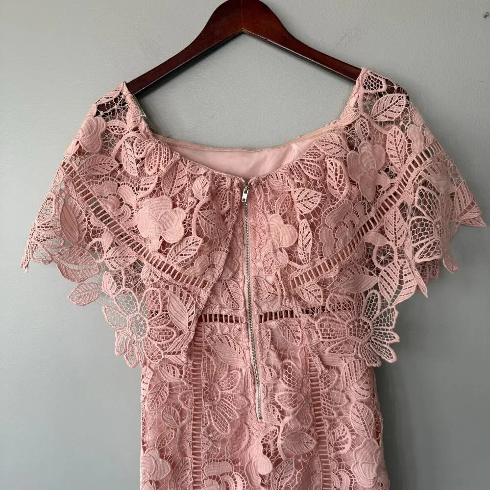 Gianni Bini Leah Off the Shoulder Popover Lace Dress Wildflower Blossom‎ Sz S